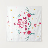 Valentine's day greeting card with hearts,  flower タペストリー (正面(横))