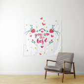 Valentine's day greeting card with hearts,  flower タペストリー (インサイチュ)