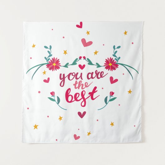 Valentine's day greeting card with hearts,  flower タペストリー (正面)