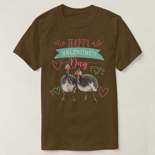 Valentine's Day Guinea Hen Gift for Women T-Shirt Tシャツ (デザイン正面)