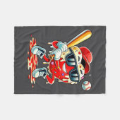 Valentines Day Heart Baseball Drip Ice Cream Boys  フリースブランケット (正面(横))