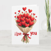 Valentines Day Heart Bouquet Card カード (正面)