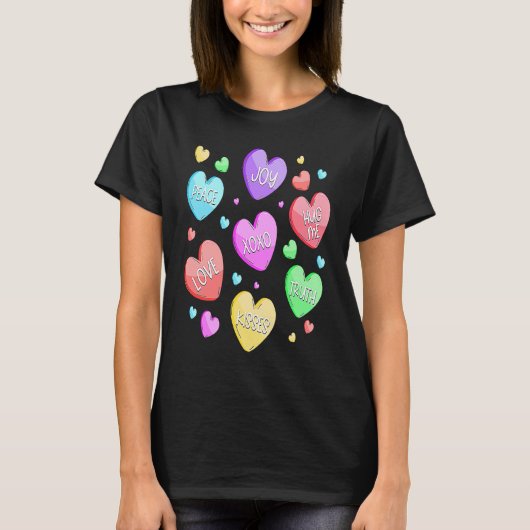 Valentine's Day Heart Candy Boys Girls Kids Tシャツ (正面)
