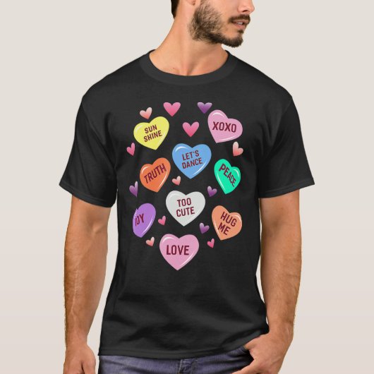 Valentine's Day Heart Candy Design for Men Woman & Tシャツ (正面)