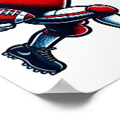 Valentines Day Heart Football Player Team Srts  ポスター (角)