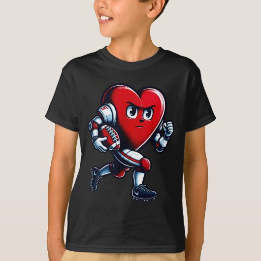 Valentines Day Heart Football Player Team Srts  Tシャツ (正面)