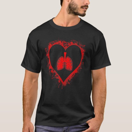 Valentines Day Heart Lung Respiratory Therapist Ap Tシャツ (正面)