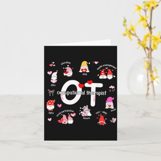 Valentines Day Heart Occupational Therast Ot Thera カード (黄色い花)