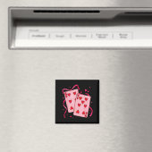 Valentines Day Heart Playing Cards In Love Funny 6 マグネット (インサイチュ (食洗機))