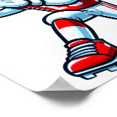 Valentines Day Heart Quarterback Football Srts  ポスター (角)