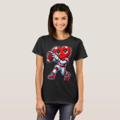 Valentines Day Heart Quarterback Football Srts Tシャツ (正面フル)