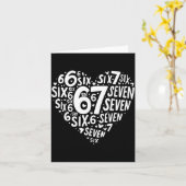 Valentines Day Heart Six Seven 67 Meme 6 7 Men Wom カード (黄色い花)