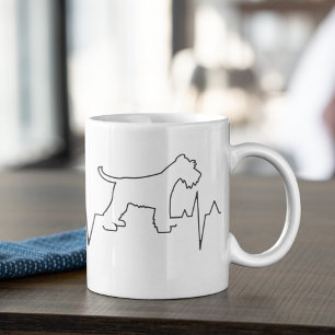 Valentine's Day Heartbeat Miniature Schnauzer Name コーヒーマグカップ