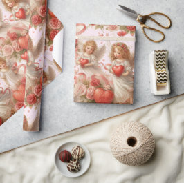  Valentines Day Hearts and Amge;s Holiday  ラッピングペーパー