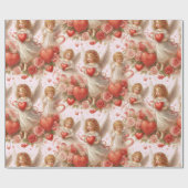  Valentines Day Hearts and Amge;s Holiday  ラッピングペーパー (フラット)