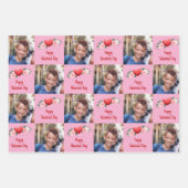 Valentine's Day Hearts and Square Photos Set of 3 ラッピングペーパーシート (正面2)