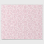 Valentines Day Hearts Candy Lollipop Preppy Pink ラッピングペーパー (フラット)