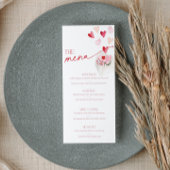 Valentines Day Hearts Food and Drinks Menu Card