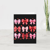 Valentines Day Hearts Leopard Coquette Bow Women G カード (正面)