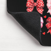 Valentines Day Hearts Leopard Coquette Bow Women G マウスパッド (コーナー)