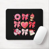 Valentines Day Hearts Leopard Coquette Bow Women G マウスパッド (マウス)