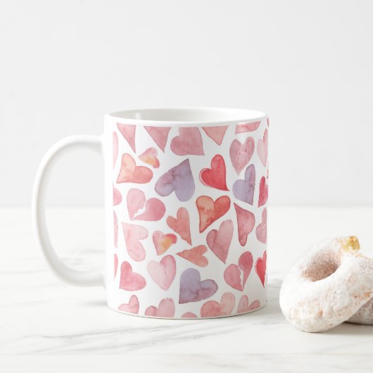 Valentines Day Hearts Mug コーヒーマグカップ (ドーナツ)
