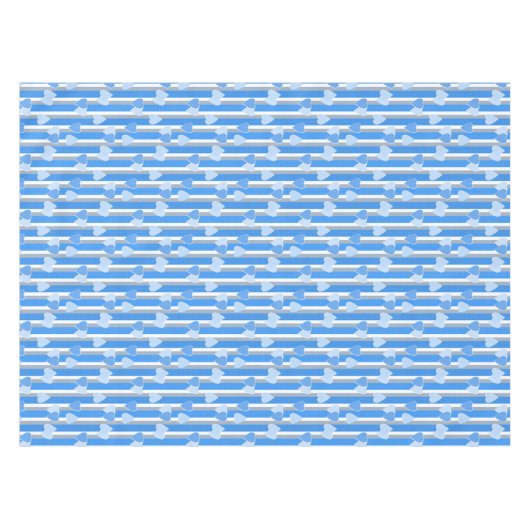 Valentine's Day hearts on striped background  テーブルクロス (正面(横))