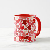 Valentine's Day Hearts Pattern マグカップ (正面右)