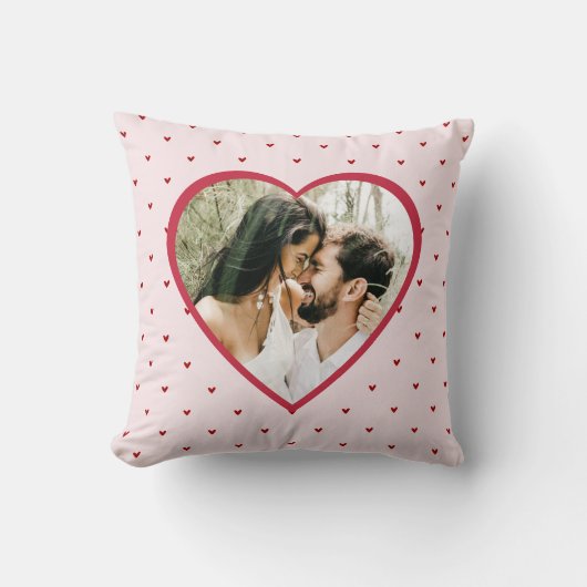 Valentine's Day Hearts Red Photo クッション (正面)