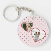 Valentine's Day Hearts Red Photo Collage キーホルダー (正面)