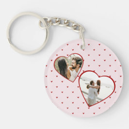 Valentine's Day Hearts Red Photo Collage キーホルダー