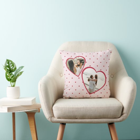 Valentine's Day Hearts Red Photo Collage クッション (椅子)