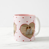 Valentine's Day Hearts Red Pink Photo ツートーンマグカップ (正面右)