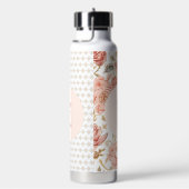 Valentine's Day,Hug and Kisses, Flowers,Gold Pixel ウォーターボトル (右面)