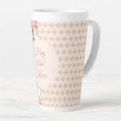 Valentine's Day, Hug and Kisses,Flowers,Gold Pixel カフェラテマグ (右アングル)