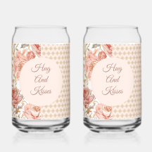 Valentine's Day, Hug and Kisses,Flowers,Gold Pixel