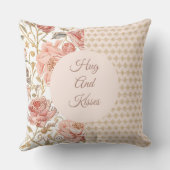 Valentine's Day, Hug and Kisses, Flowers, Pixels クッション (裏面)