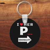 Valentines Day I Love Her Ity Matching Couple Men キーホルダー (正面)