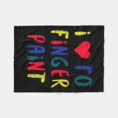 Valentines Day I Love To Finger Paint Matching Cou フリースブランケット (正面(横))