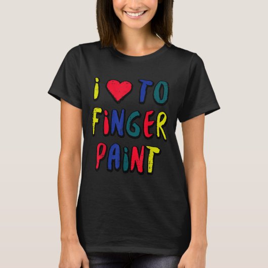 Valentines Day I Love To Finger Paint Matching Cou Tシャツ (正面)