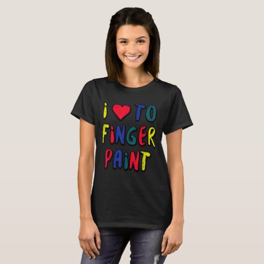Valentines Day I Love To Finger Paint Matching Cou Tシャツ (正面フル)