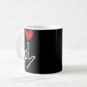 Valentines Day I Love You Hand Sign Asl Heart Wome コーヒーマグカップ (正面左)