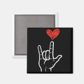 Valentines Day I Love You Hand Sign Asl Heart Wome マグネット (正面/裏面)