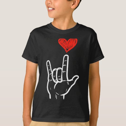 Valentines Day I Love You Hand Sign Asl Heart Wome Tシャツ (正面)