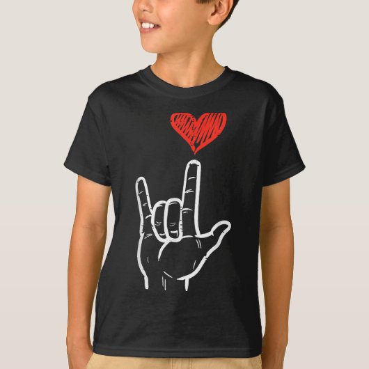 Valentines Day I Love You Hand Sign Asl Heart Wome Tシャツ (正面)