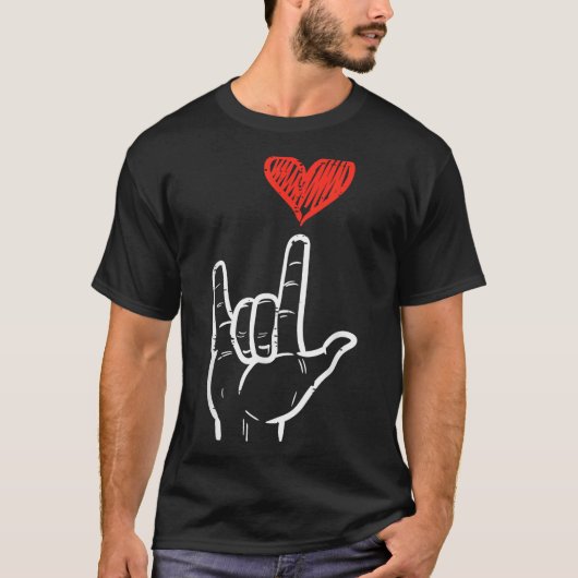 Valentines Day I Love You Hand Sign Asl Heart Wome Tシャツ (正面)