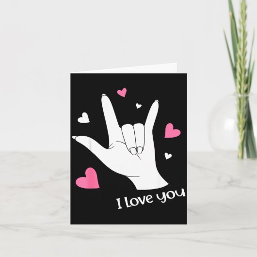 Valentines Day I Love You Hand Sign Language Asl H カード (正面)