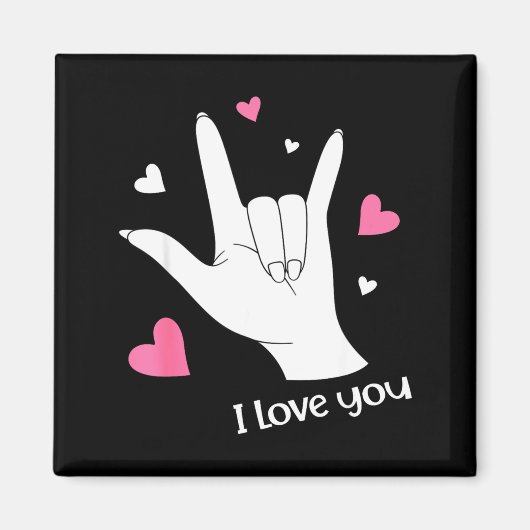Valentines Day I Love You Hand Sign Language Asl H マグネット (正面)