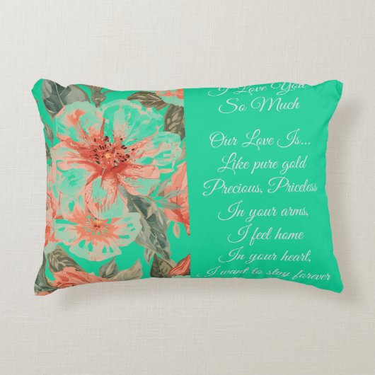 Valentines Day, I Love You So Much, Love Poem アクセントクッション (正面)
