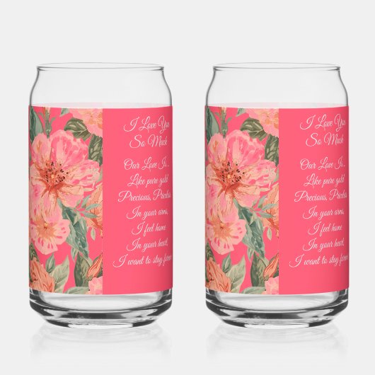 Valentines Day, I Love You So Much, Love Poem,  ガラス缶 (正面)